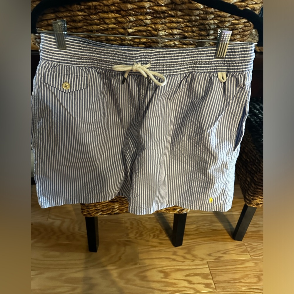 Ralph Lauren blue white seersucker swim trunks
